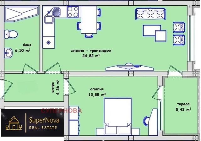 Продается  1 спальня Хасково , Тракийски , 75 кв.м | 34301778 - изображение [3]