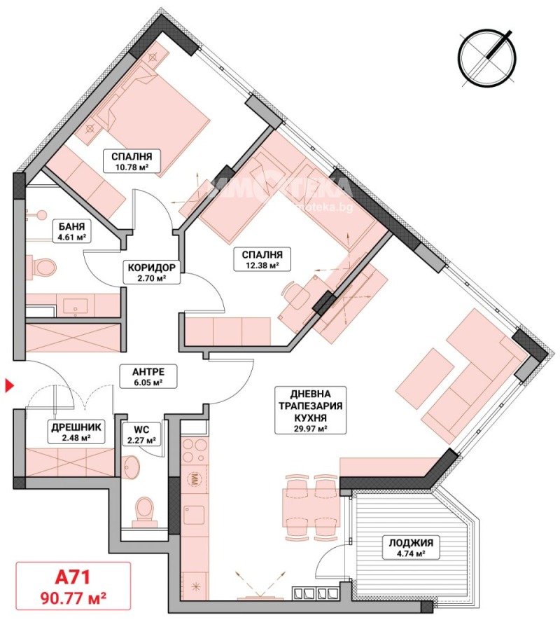 Продава 3-СТАЕН, гр. София, Младост 4, снимка 7 - Aпартаменти - 47461473