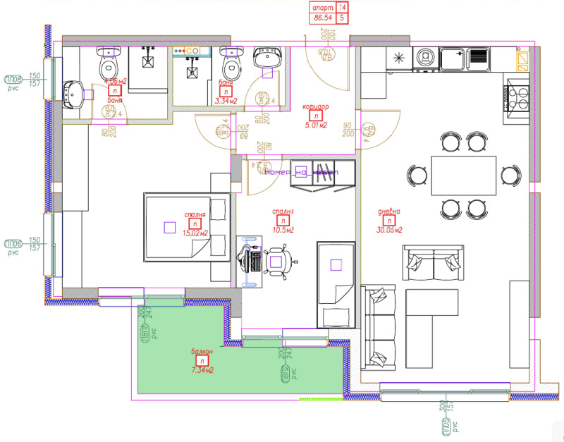 Продава  3-стаен град София , Суходол , 97 кв.м | 54663828