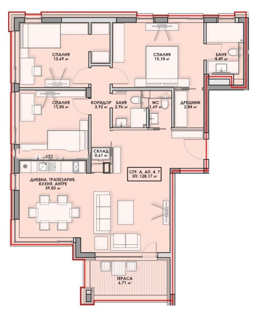 Продава 4-СТАЕН, гр. София, Бояна, снимка 8 - Апартаменти - 54124254