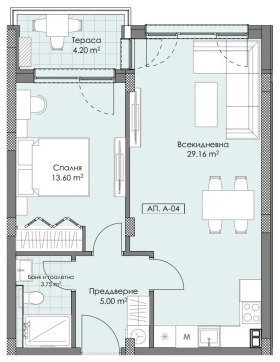 1 slaapkamer Ostromila, Plovdiv 1