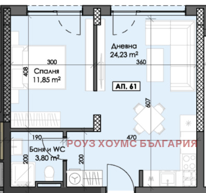На продаж  1 спальня Пловдив , Тракия , 57 кв.м | 38946713 - зображення [2]