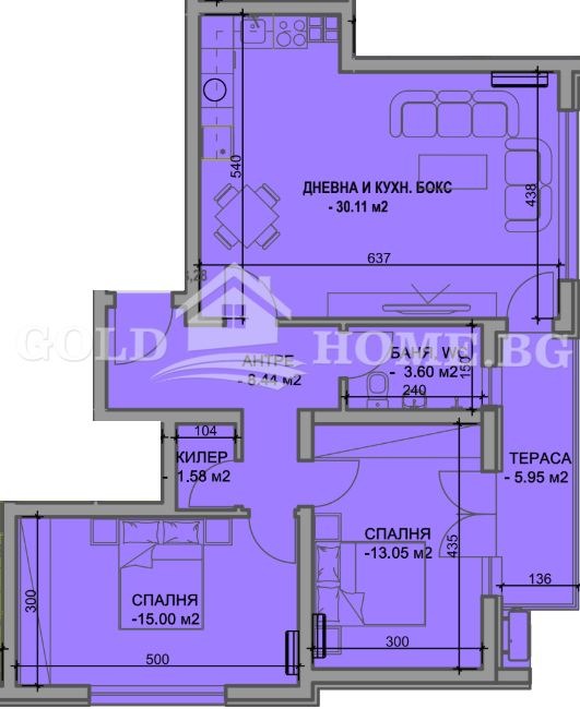 На продаж  2 спальні Пловдив , Южен , 108 кв.м | 76548761 - зображення [3]