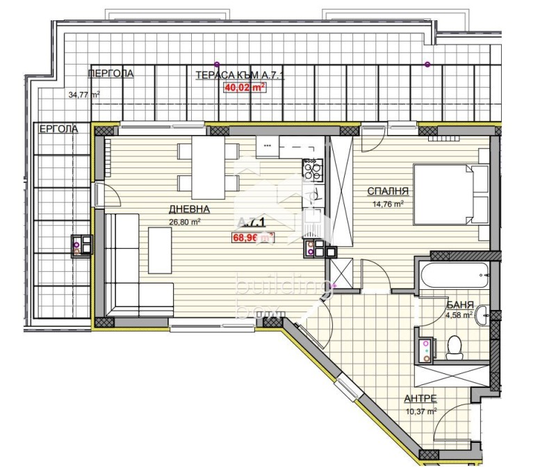 En venta  1 dormitorio Sofia , Krasno selo , 122 metros cuadrados | 58530591 - imagen [7]