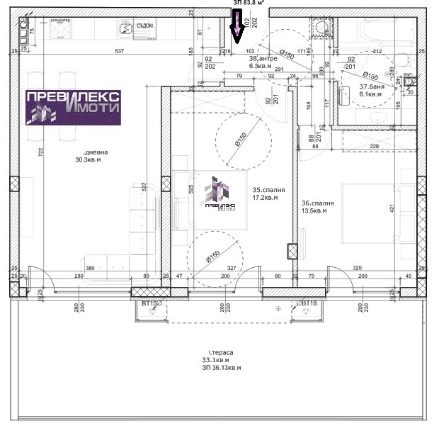 Продава 3-СТАЕН, гр. Пловдив, Коматевски възел