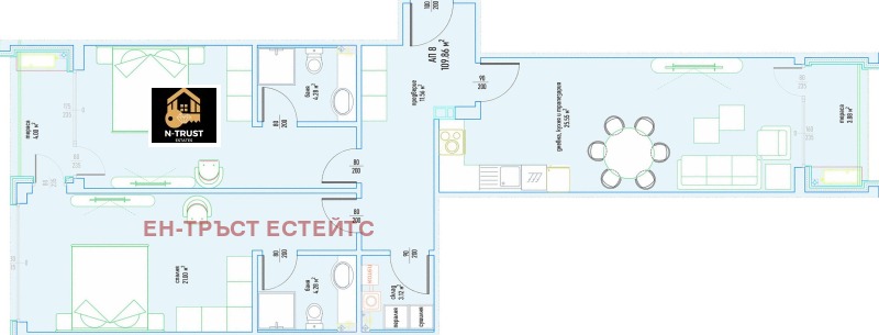 Продава 3-СТАЕН в град София, Малинова долина - 137 кв.м / 316 664 € » 619 340.95 лв., ЕН-ТРЪСТ ЕСТЕЙТС