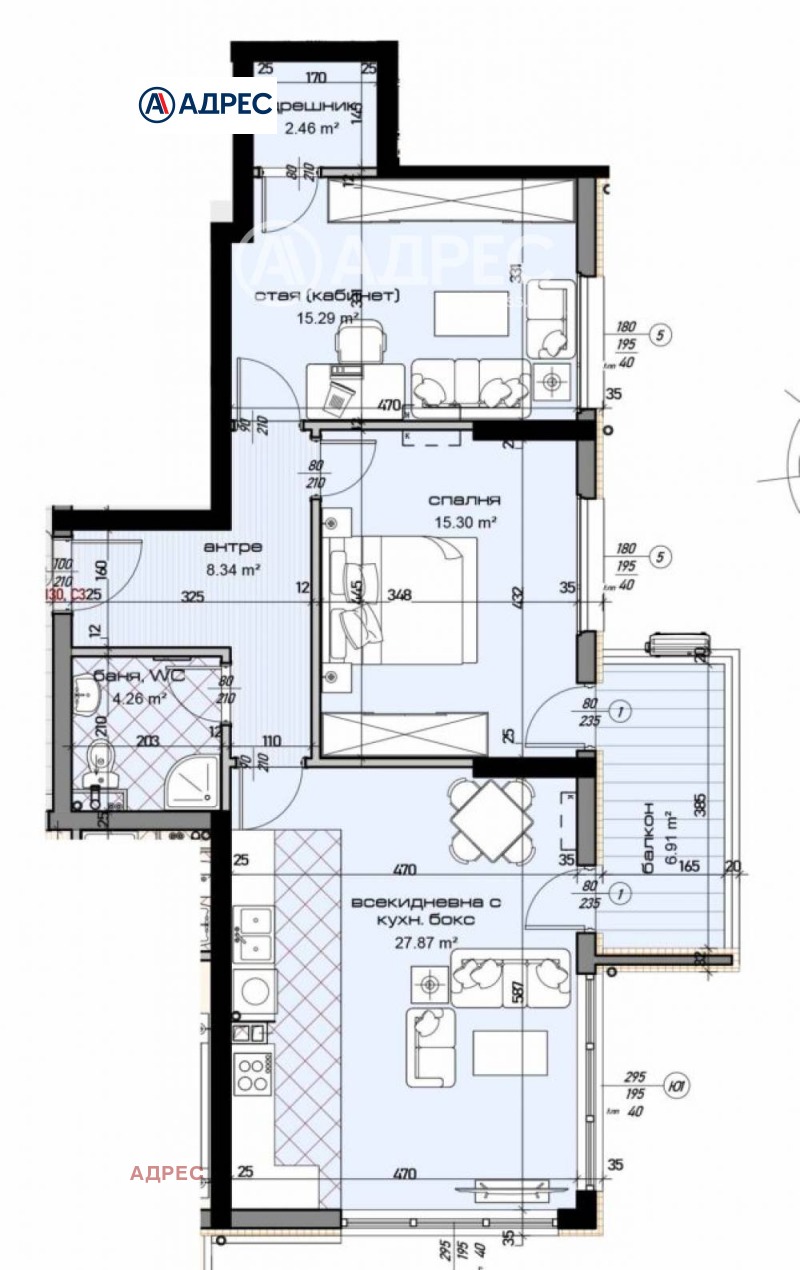 En venta  2 dormitorios Varna , Mladost 1 , 114 metros cuadrados | 32854358