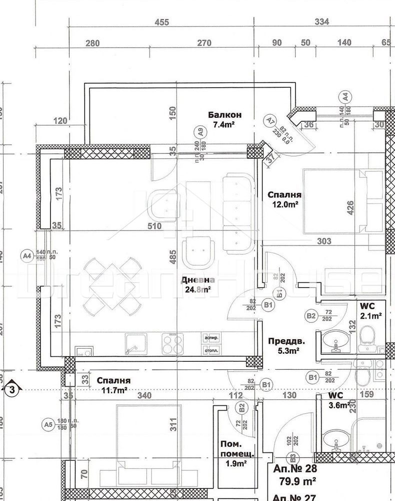 Til salg  2 soveværelser Plovdiv , Ostromila , 89 kvm | 30421585 - billede [3]