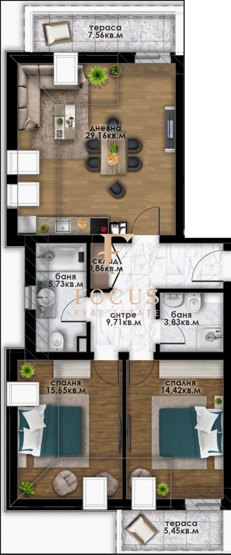 Продава 3-СТАЕН, гр. Пловдив, Остромила, снимка 3 - Апартаменти - 53995891