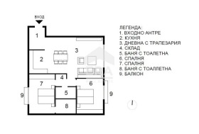 2 Schlafzimmer Zentar, Sofia