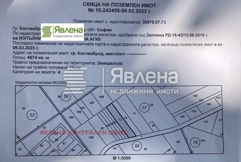 Продава ПАРЦЕЛ, гр. Костинброд, област София област, снимка 1 - Парцели - 48984444