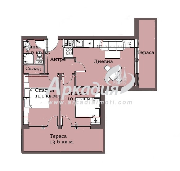 Продаја  2 спаваће собе Пловдив , Вастанически , 90 м2 | 81294199 - слика [2]