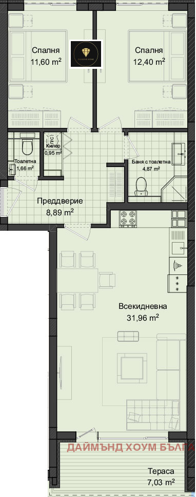 À vendre  2 chambres Plovdiv , Gagarin , 108 m² | 36878675 - image [2]