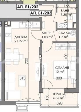 1 soverom Meden rudnik - zona B, Burgas 1