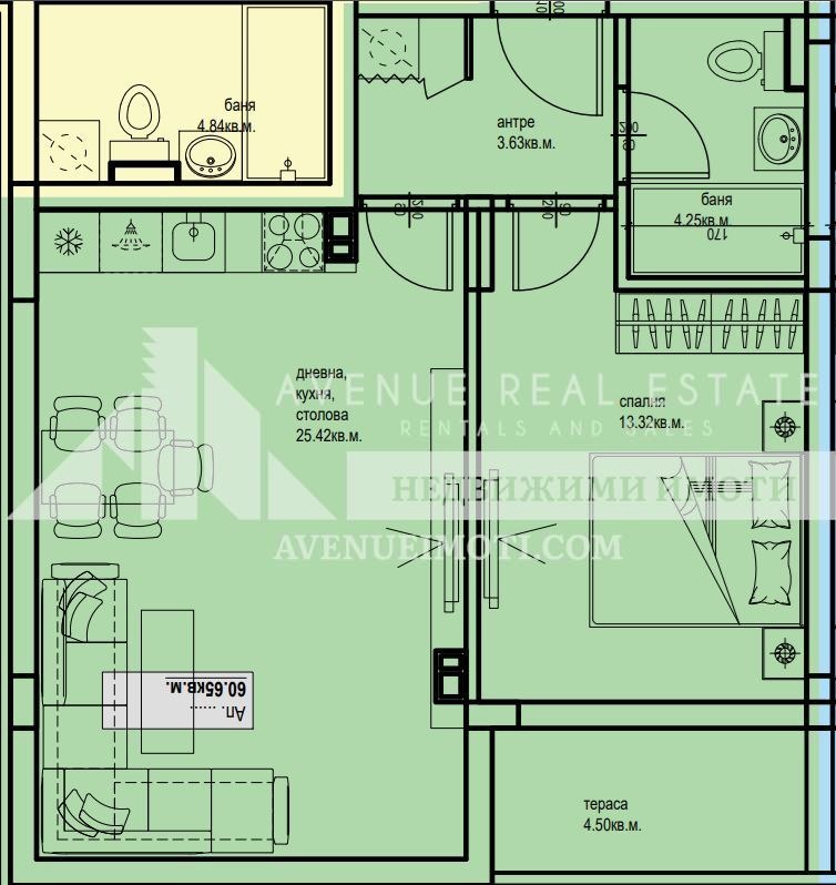 À vendre  1 chambre Plovdiv , Karchiyaka , 70 m² | 89763157 - image [2]