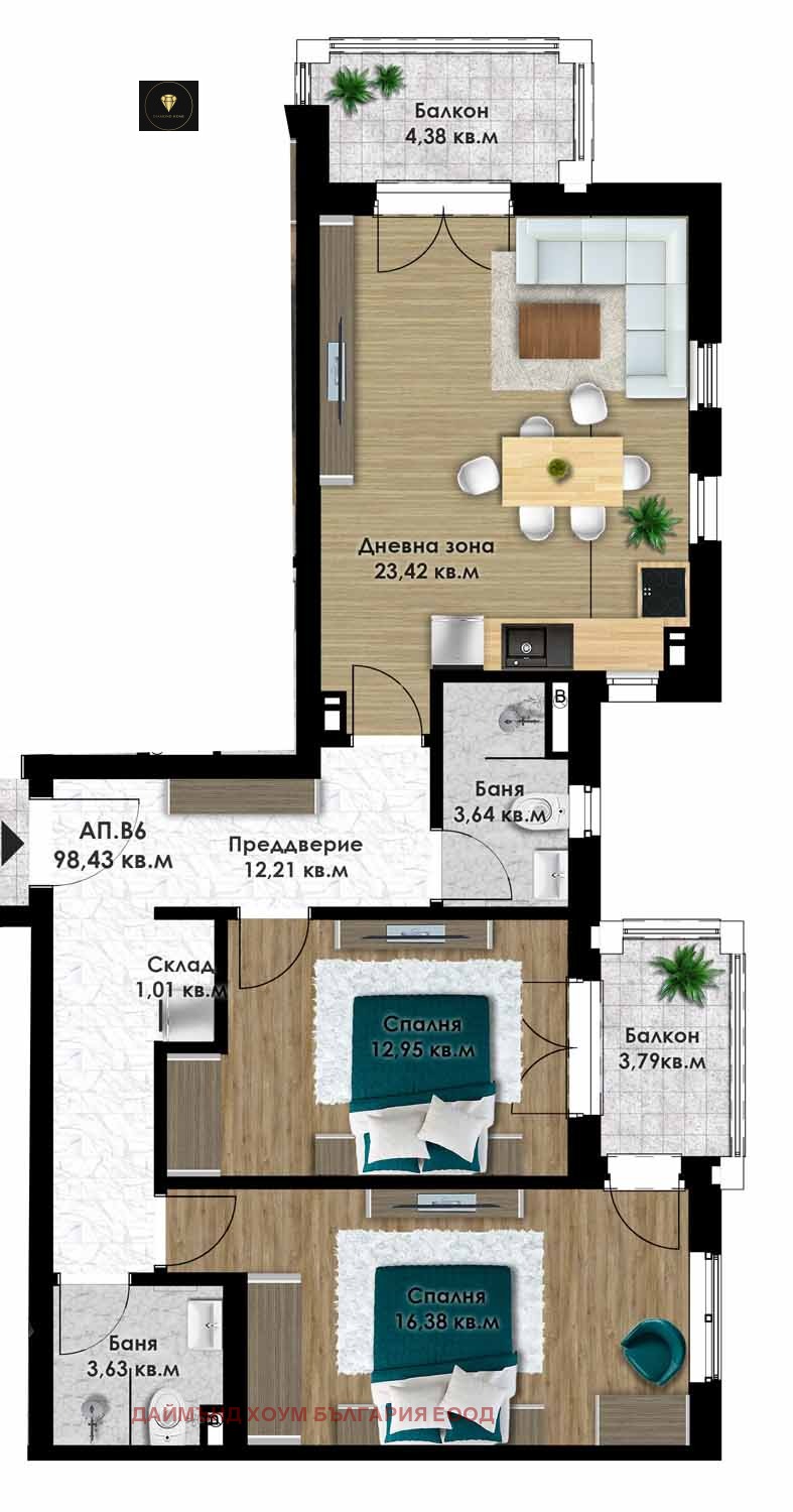 De vânzare  2 dormitoare Plovdiv , Comatevsco șose , 114 mp | 22437539 - imagine [2]