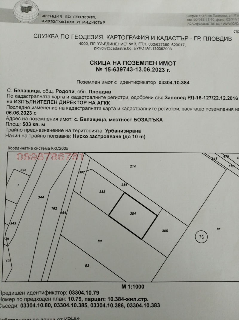 Продава ПАРЦЕЛ, с. Белащица, област Пловдив, снимка 5 - Парцели - 52873280