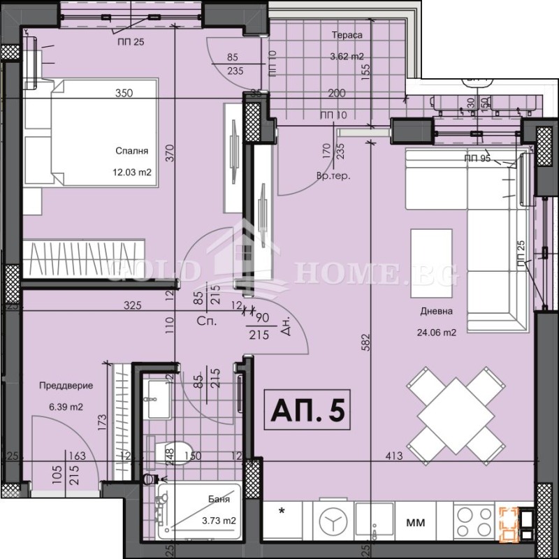Eladó  1 hálószoba Plovdiv , Gagarin , 76 négyzetméter | 67184211 - kép [3]