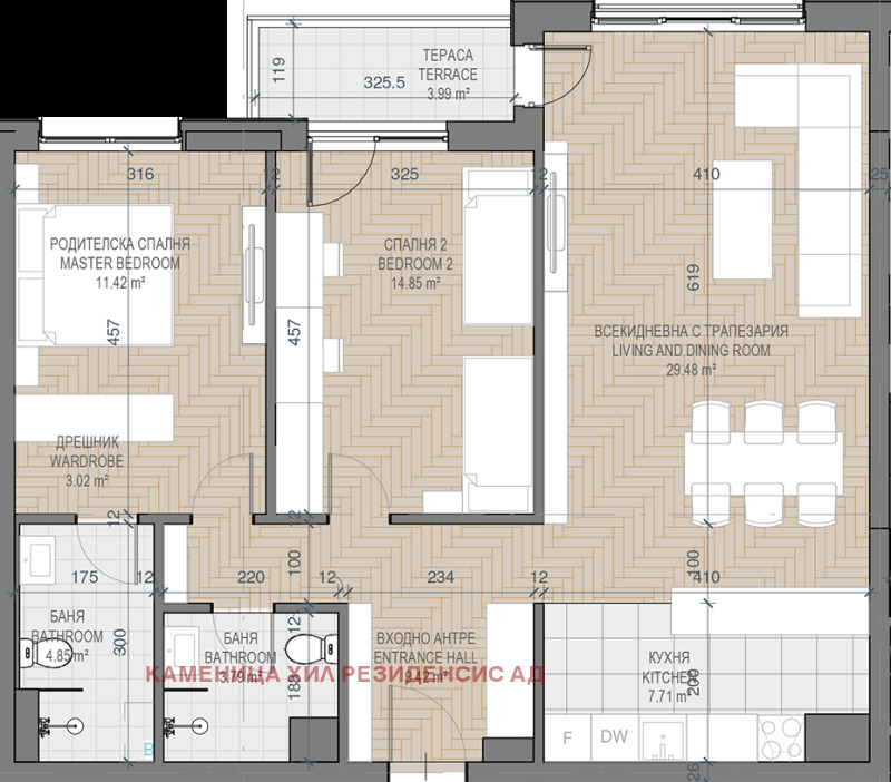 En venta  2 dormitorios Plovdiv , Kamenitsa 1 , 122 metros cuadrados | 45808348