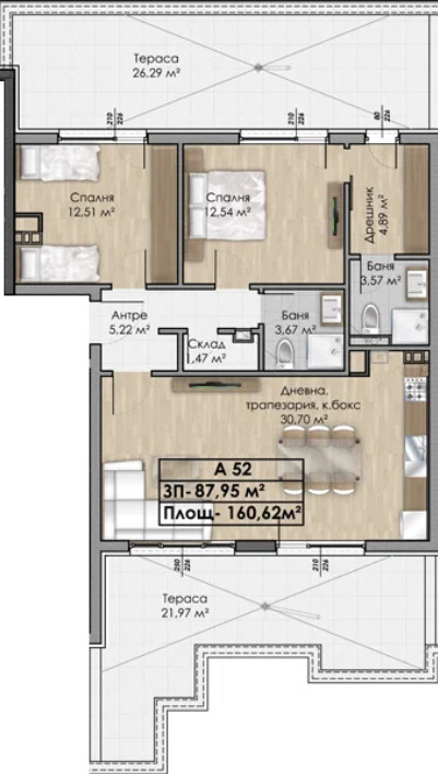 Продава 3-СТАЕН, гр. София, Овча купел, снимка 13 - Апартаменти - 52528185