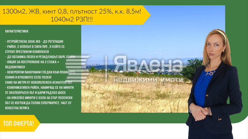 Продава ПАРЦЕЛ, гр. София, с. Лозен