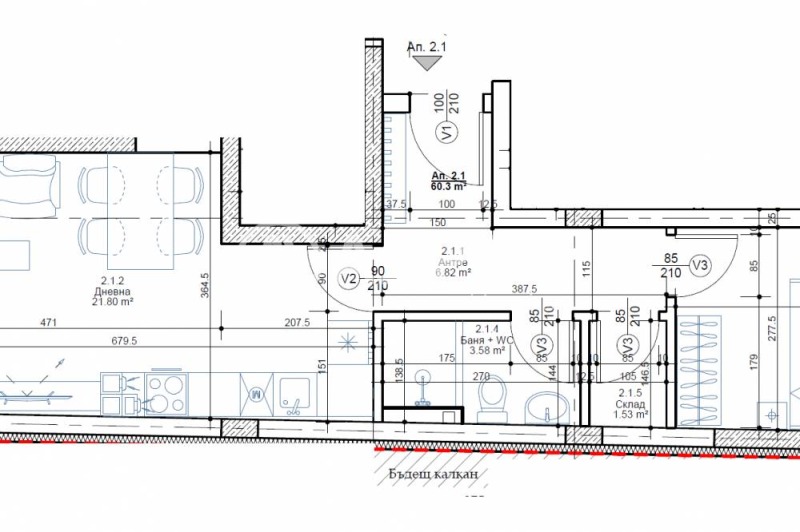 Till salu  1 sovrum Sofia , Ovtja kupel , 72 kvm | 60061512 - bild [3]