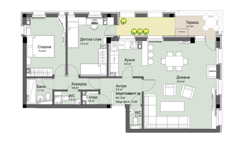 Продава 3-СТАЕН, гр. София, Красно село