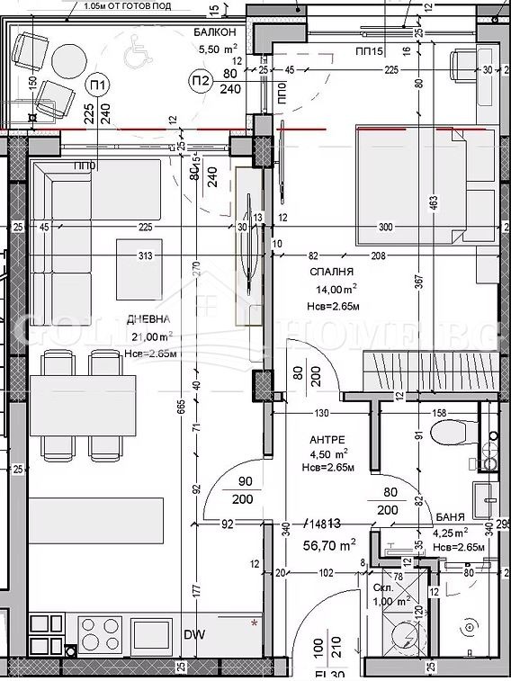 Zu verkaufen  1 Schlafzimmer Plowdiw , Ostromila , 64 qm | 47223161 - Bild [3]