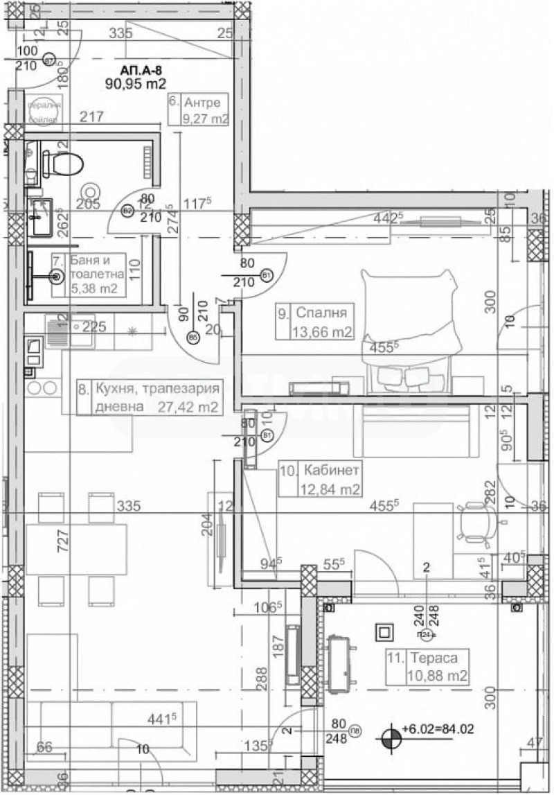 Προς πώληση  2 υπνοδωμάτια Βαρνα , μ-τ Μαναστηρσκη ρηδ , 110 τ.μ | 66310352 - εικόνα [6]