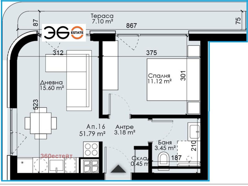 For Sale  1 bedroom Varna , Troshevo , 68 sq.m | 89335578