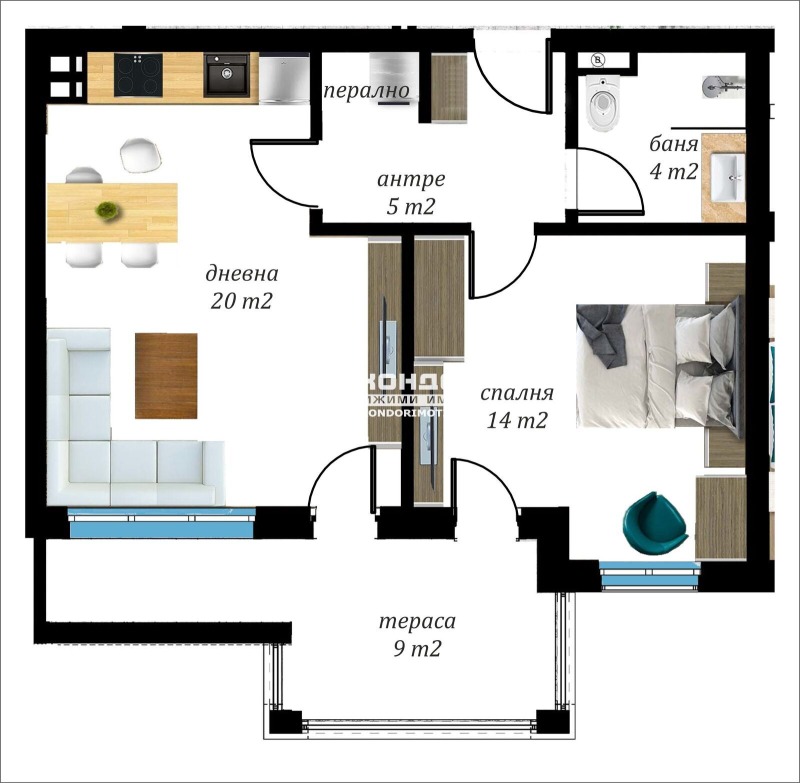 Till salu  1 sovrum Plovdiv , Vastanitjeski , 72 kvm | 54902713 - bild [2]