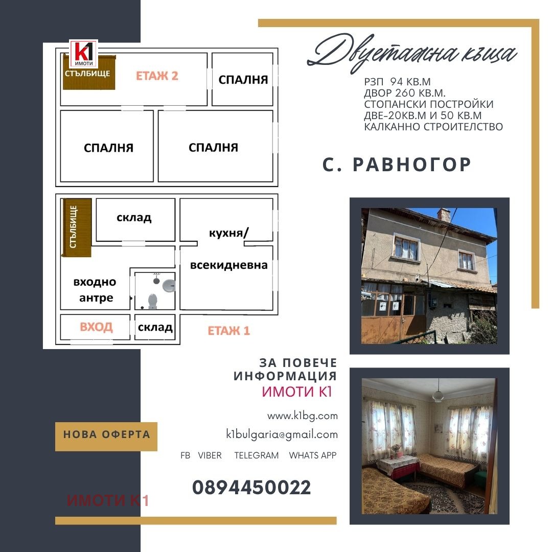Продава КЪЩА, с. Равногор, област Пазарджик
