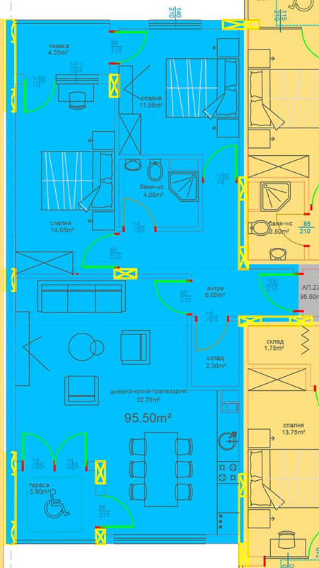 Продава  3-стаен град Бургас , Меден рудник - зона Д , 108 кв.м | 81721811 - изображение [8]