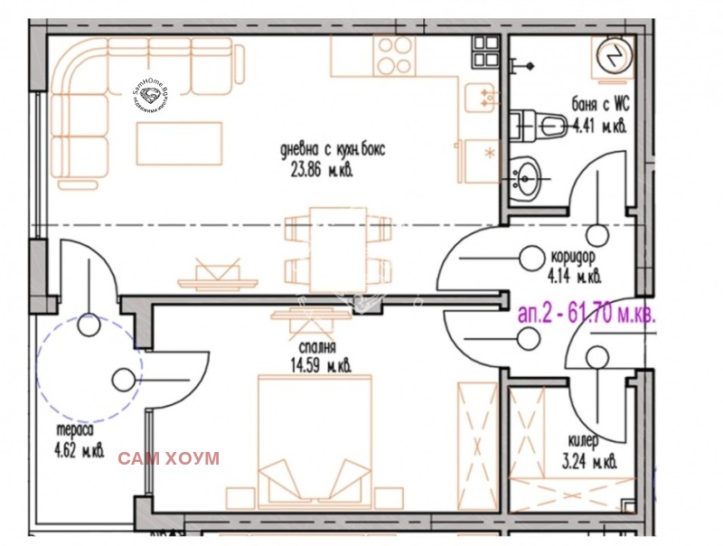 Продава 2-СТАЕН, гр. Варна, м-т Долна Трака, снимка 1 - Aпартаменти - 46743185