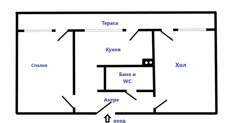 Til salg  1 soveværelse Burgas , Slavejkov , 60 kvm | 32977703