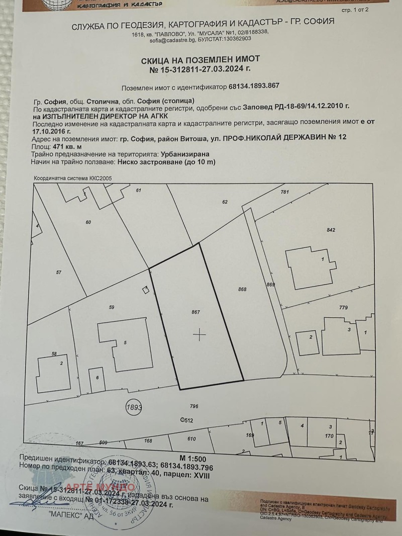 Продава ПАРЦЕЛ, гр. София, Бояна, снимка 7 - Парцели - 47523609