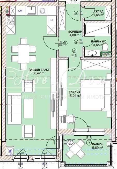 Продава 2-СТАЕН, гр. София, Малинова долина, снимка 8 - Aпартаменти - 46837636