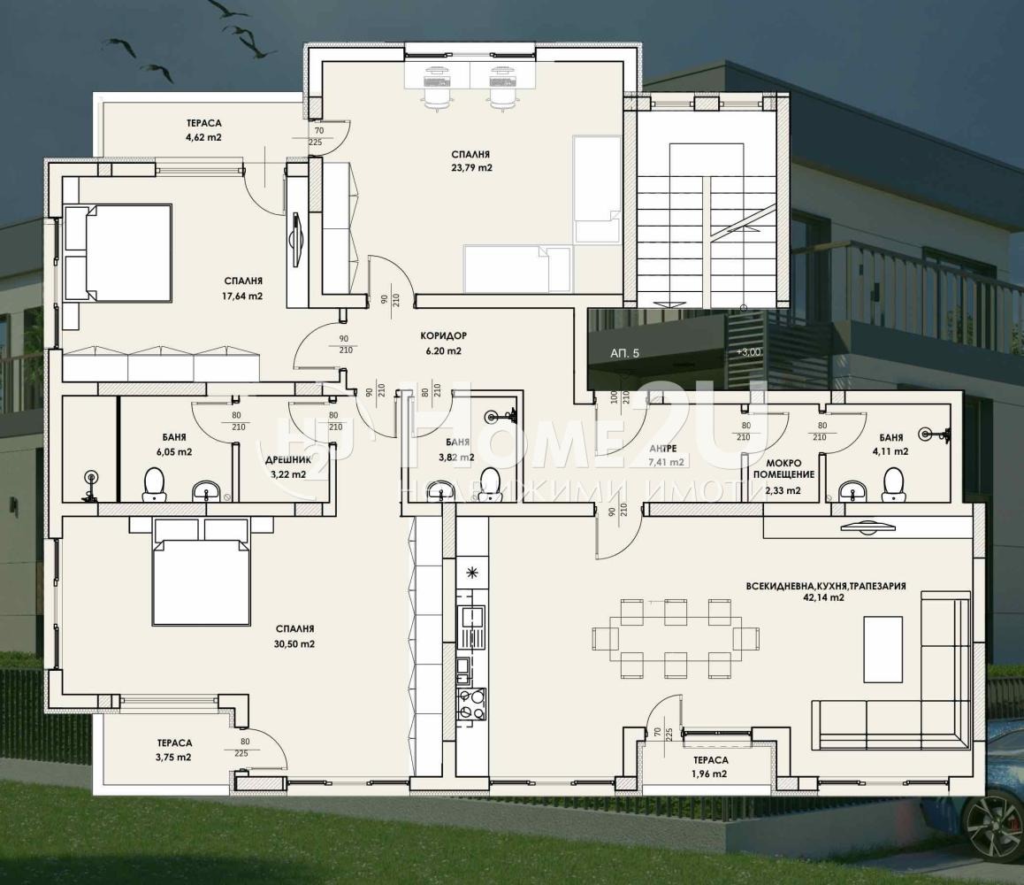 Продава МНОГОСТАЕН, гр. Пловдив, Коматево