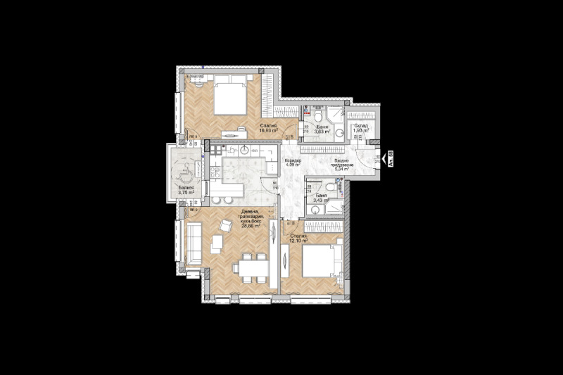 Продава 3-СТАЕН, гр. София, Люлин 8, снимка 2 - Апартаменти - 52402745