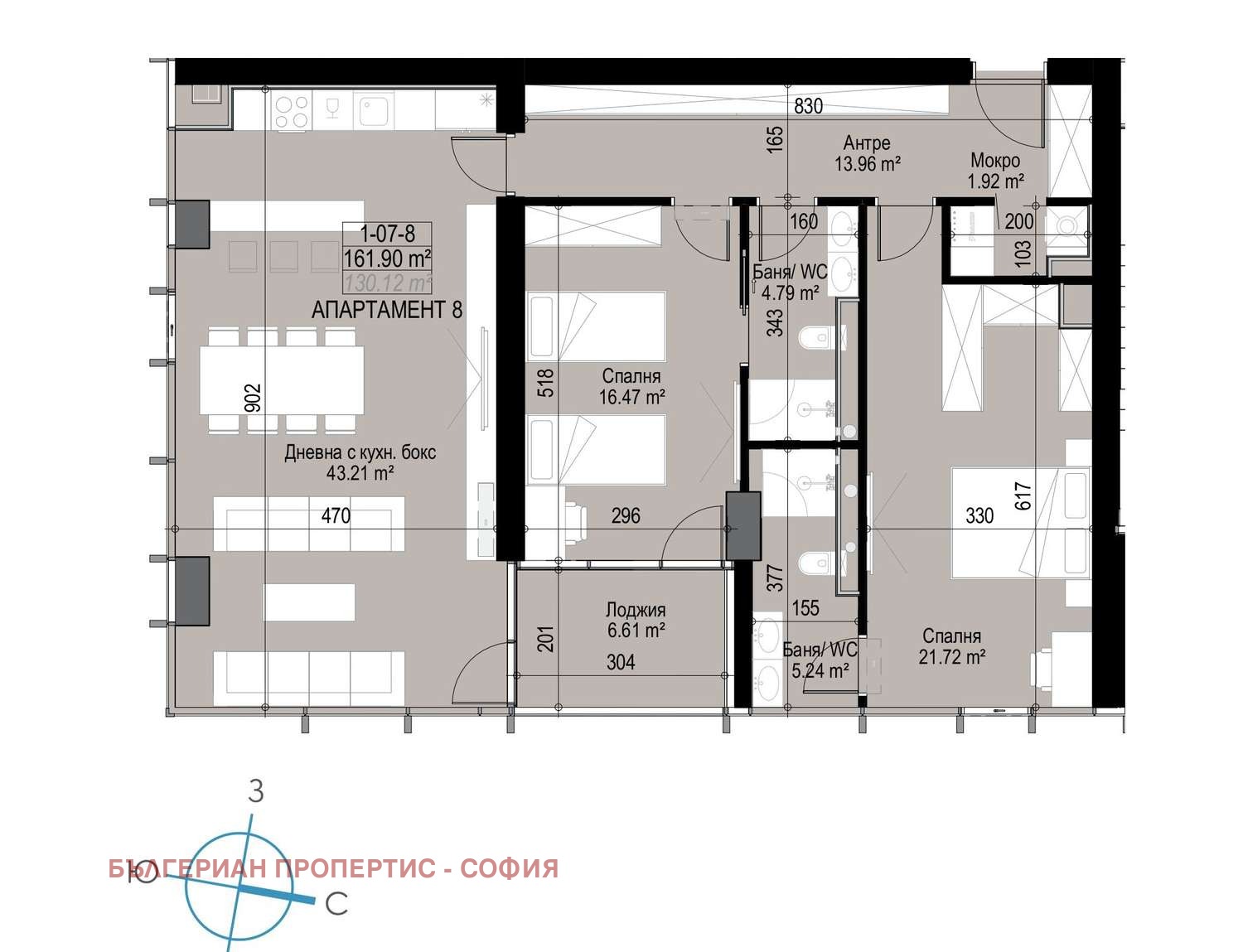Продава 3-СТАЕН, гр. София, Манастирски ливади, снимка 4 - Апартаменти - 55307339