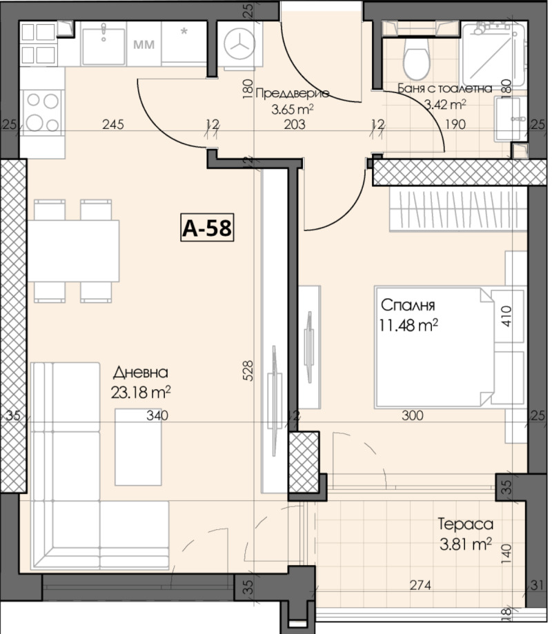 À venda  1 quarto Plovdiv , Karchiiaka , 66 m² | 13035655 - imagem [2]