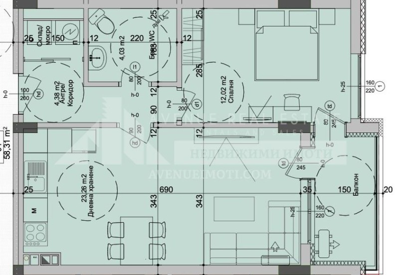 На продаж  1 спальня Бургас , Славейков , 69 кв.м | 30593210 - зображення [2]