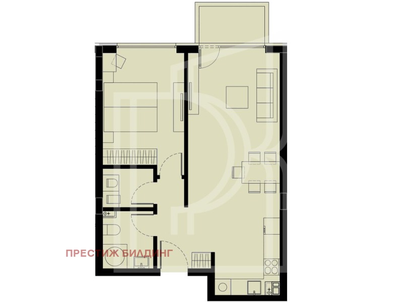 Na sprzedaż  1 sypialnia Sofia , Malinowa dolina , 76 mkw | 95451796 - obraz [7]
