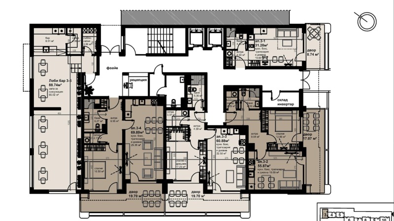 Продава  2-стаен, град Бургас, Хоризонт •  102 008 EUR • ID 75077947 — holmes.bg - [1] 