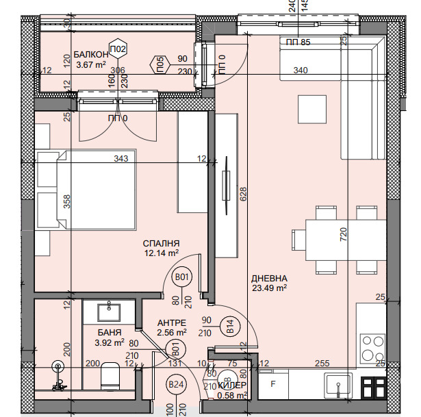 À venda  1 quarto Varna , Kaisieva gradina , 66 m² | 12684688 - imagem [3]