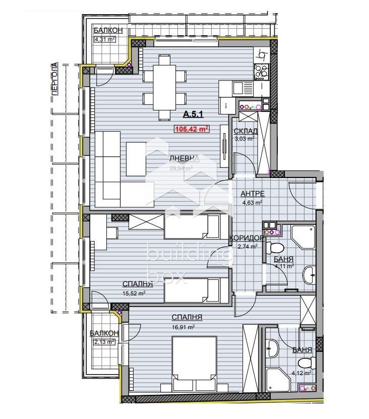 En venta  2 dormitorios Sofia , Krasno selo , 126 metros cuadrados | 80093155 - imagen [8]