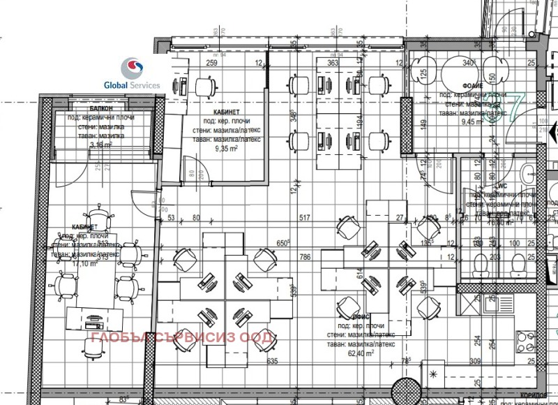 Продава ОФИС в град София, Летище София - 140 кв.м / 273 955 € » 535 809.41 лв., ГЛОБЪЛ СЪРВИСИЗ ООД