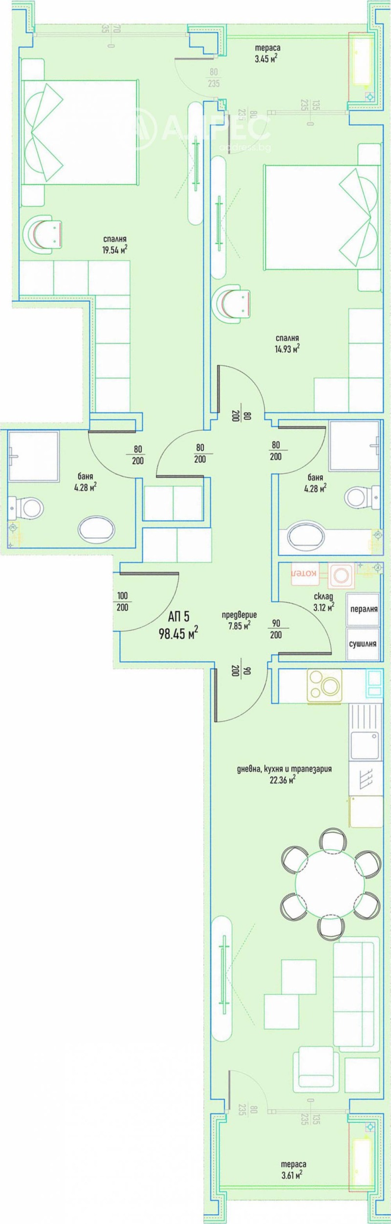 Na prodej  2 ložnice Sofia , Malinova dolina , 123 m2 | 64141693 - obraz [6]