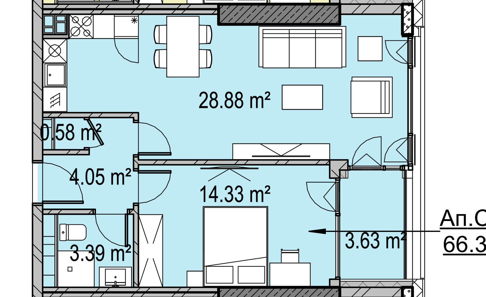 Продава 2-СТАЕН, гр. София, Дружба 1, снимка 2 - Апартаменти - 54341779