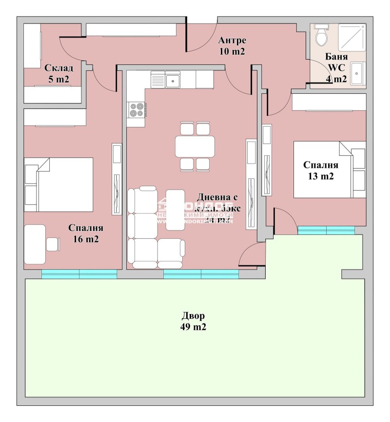 En venta  2 dormitorios Plovdiv , Trakiya , 148 metros cuadrados | 64208400 - imagen [4]
